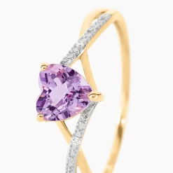 Bague Clothilde Or Jaune Amethyste Et Oxyde De Zirconium-Histoire d'Or Online