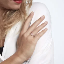 Histoire d'Or Bague Clothilde Or Rose Quartz Et Oxyde