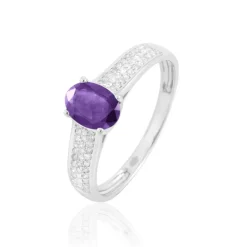 Bague Crista Or Blanc Amethyste Et Diamant-Histoire d'Or Clearance