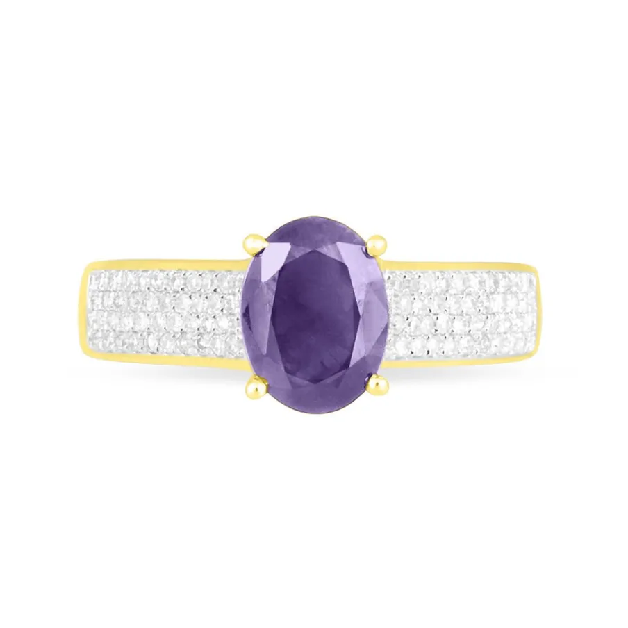 Histoire d'Or Bague Crista Or Jaune Amethyste Et Diamant