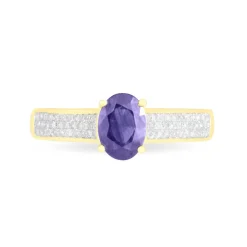Bague Crista Or Jaune Amethyste Et Diamant-Histoire d'Or Sale