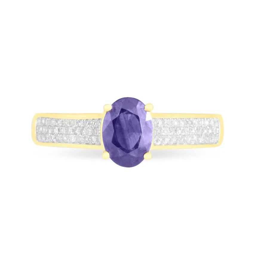 Bague Crista Or Jaune Amethyste Et Diamant-Histoire d'Or Sale