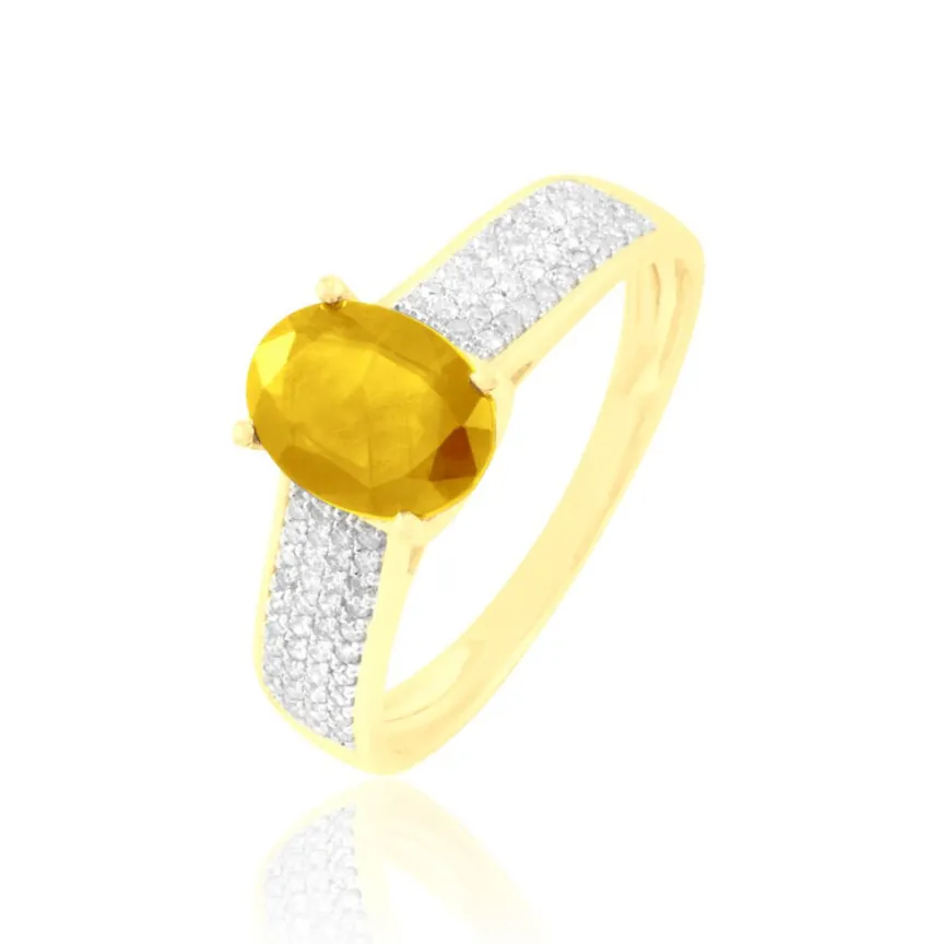 Bague Crista Or Jaune Citrine Et Diamant-Histoire d'Or Outlet