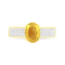 Bague Crista Or Jaune Citrine Et Diamant-Histoire d'Or Outlet