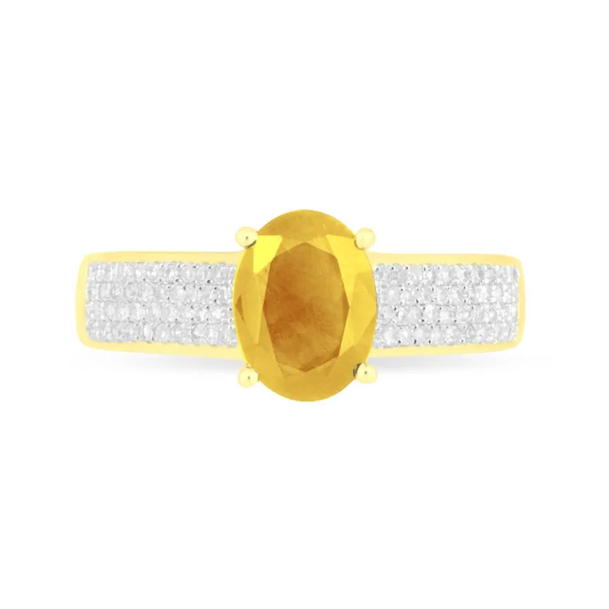 Bague Crista Or Jaune Citrine Et Diamant-Histoire d'Or Outlet