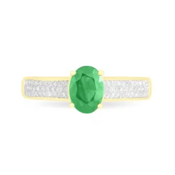 Bague Crista Or Jaune Emeraude Et Diamant-Histoire d'Or Discount