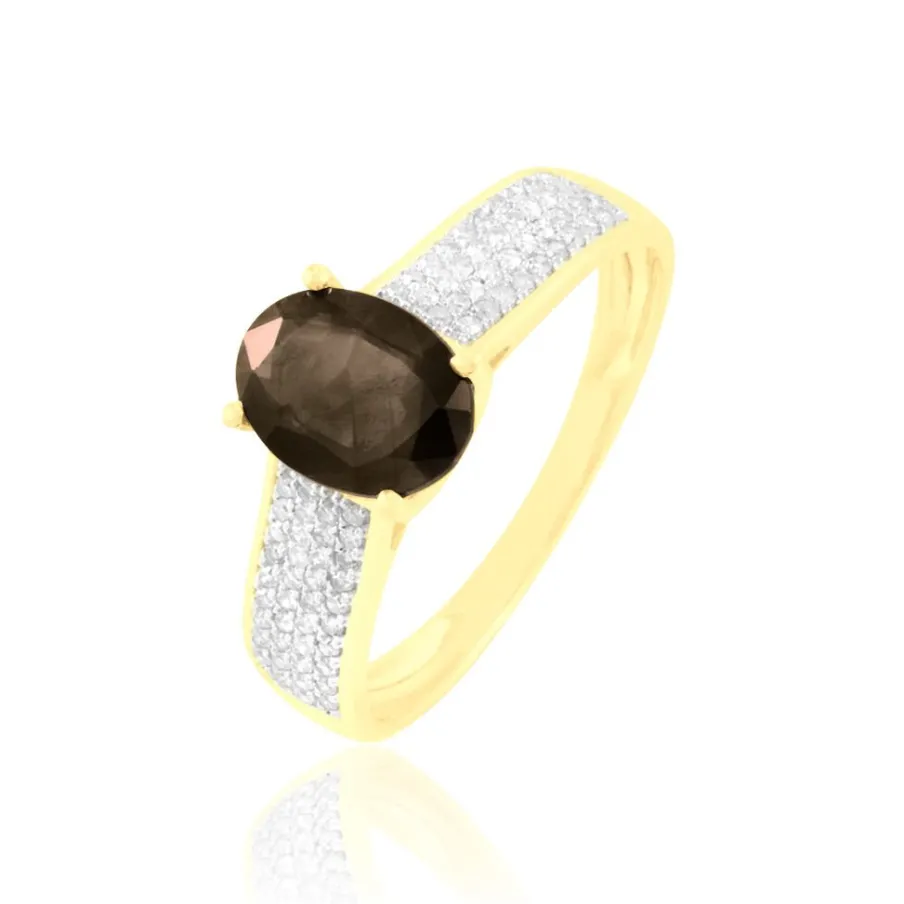Histoire d'Or Bague Crista Or Jaune Quartz Et Diamant