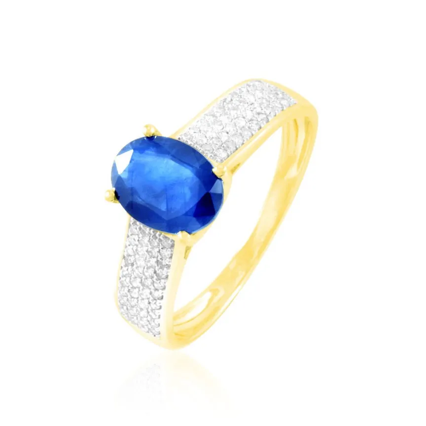 Bague Crista Or Jaune Saphir Et Diamant-Histoire d'Or New
