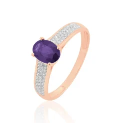 Bague Crista Or Rose Amethyste Et Diamant-Histoire d'Or Outlet
