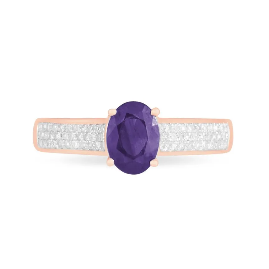 Bague Crista Or Rose Amethyste Et Diamant-Histoire d'Or Outlet