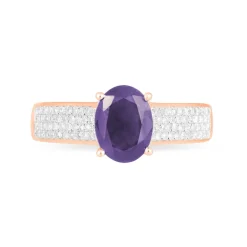 Histoire d'Or Bague Crista Or Rose Amethyste Et Diamant