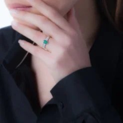 Bague Crista Or Rose Emeraude Et Diamant-Histoire d'Or New