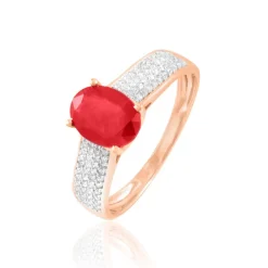 Bague Crista Or Rose Rubis Et Diamant-Histoire d'Or Discount