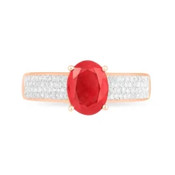 Bague Crista Or Rose Rubis Et Diamant-Histoire d'Or Discount