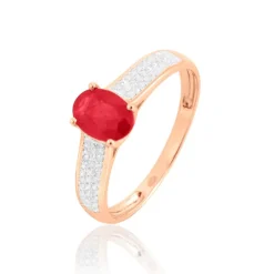Bague Crista Or Rose Rubis Et Diamant-Histoire d'Or New