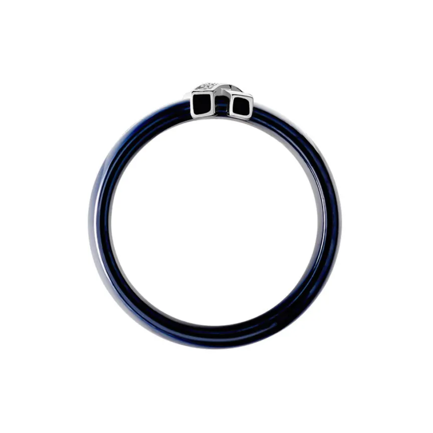 Bague Cronos Argent Blanc Céramique Oxyde-Histoire d'Or New