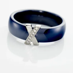 Bague Cronos Argent Blanc Céramique Oxyde-Histoire d'Or New