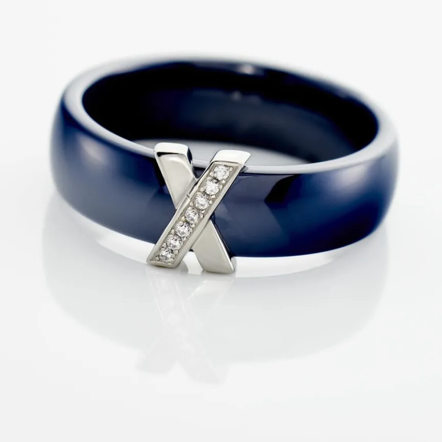 Bague Cronos Argent Blanc Céramique Oxyde-Histoire d'Or New