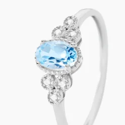 Bague Cyprille Or Blanc Topaze Et Oxyde De Zirconium-Histoire d'Or Outlet