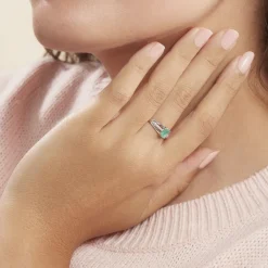 Bague Denise Or Blanc Emeraude Et Diamant-Histoire d'Or Hot