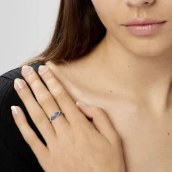 Bague Dimitria Or Blanc Saphir Et Diamant-Histoire d'Or New