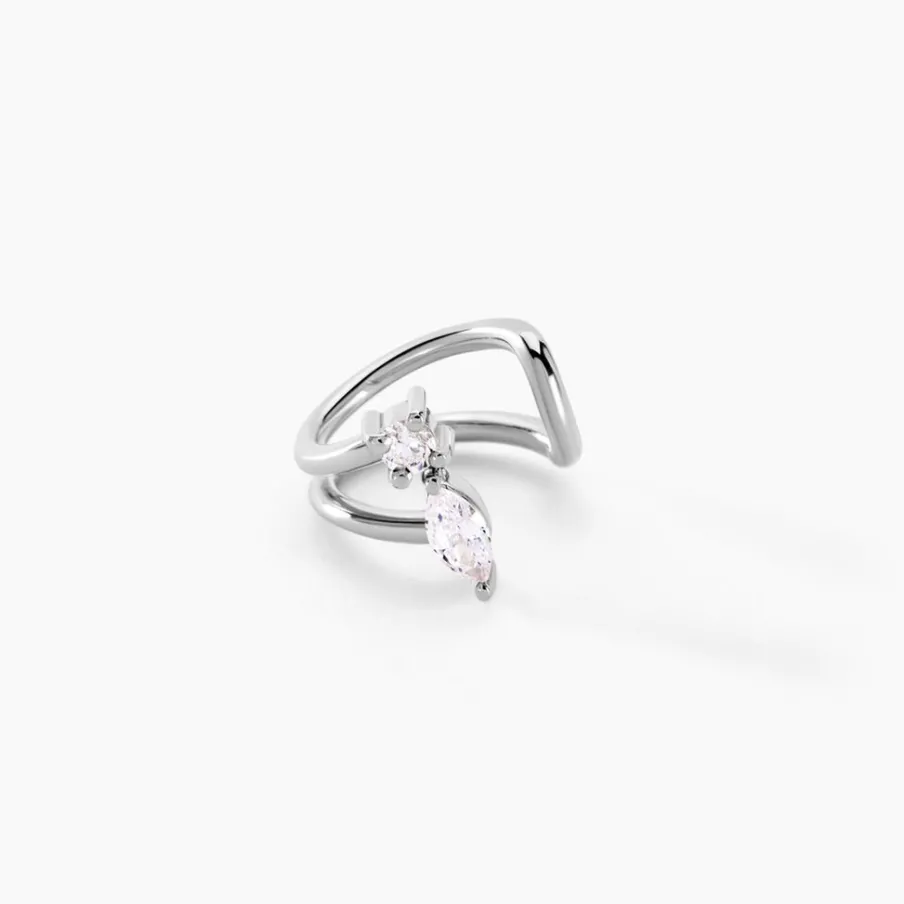 Histoire d'Or Bague D'oreille Unitaire Navette De Zirconium