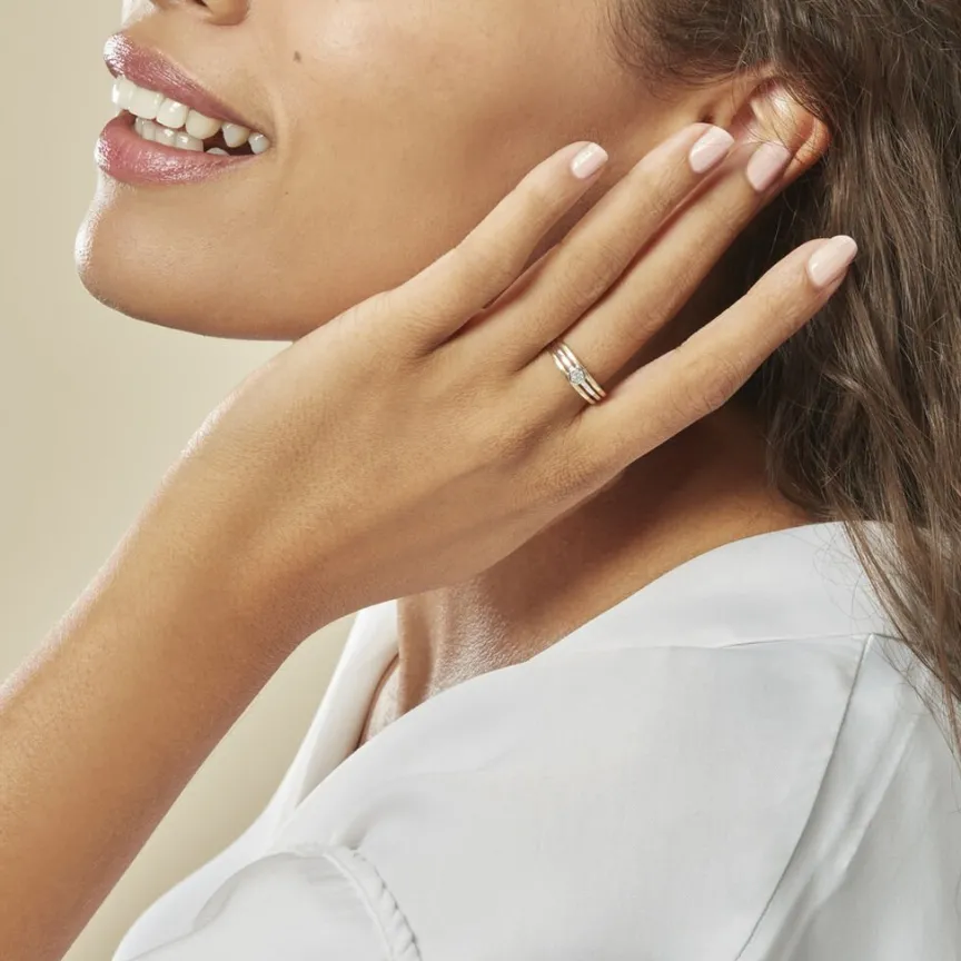 Bague Elsa Or Bicolore Diamant-Histoire d'Or Sale