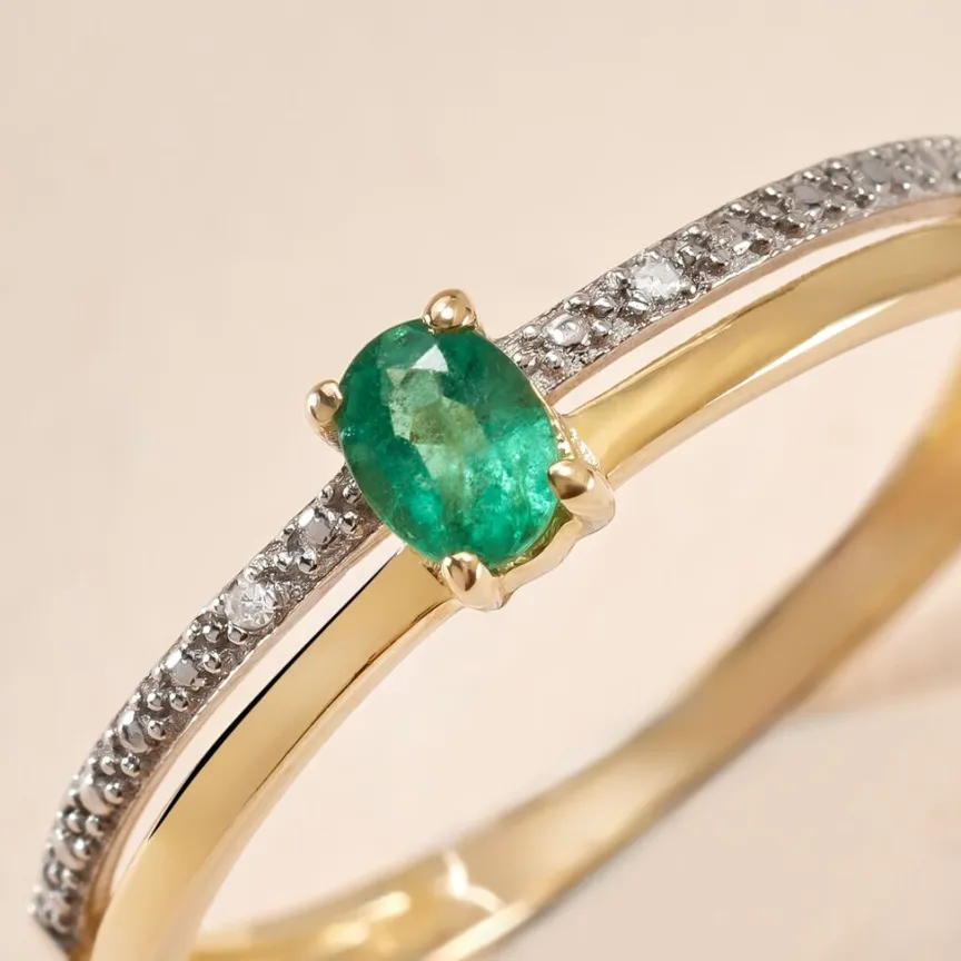 Bague Emeald Is The New Black Or Jaune Emeraude Diamant-Histoire d'Or Sale