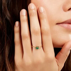 Histoire d'Or Bague Emotion Or Jaune Emeraude Diamant