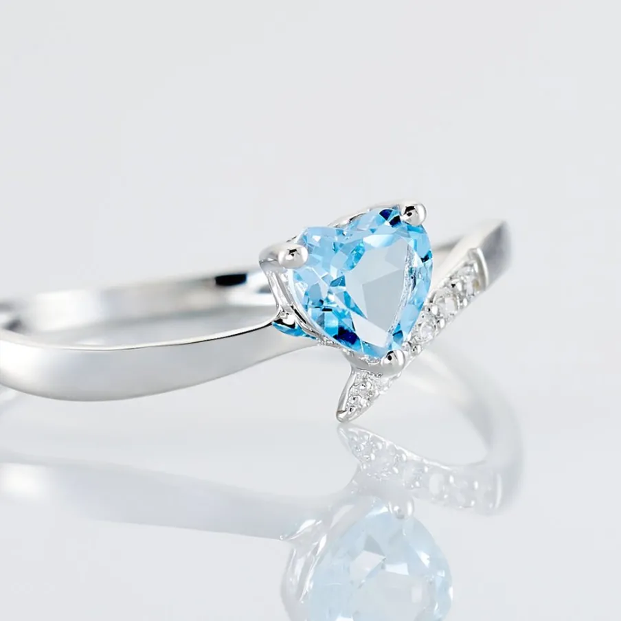 Histoire d'Or Bague Eva Or Blanc Topaze Et Oxyde De Zirconium