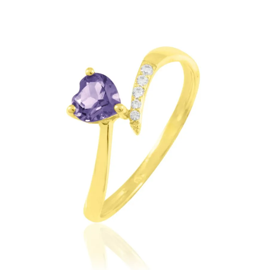 Histoire d'Or Bague Eva Or Jaune Amethyste Et Diamant