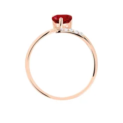 Bague Eva Or Rose Grenat Et Diamant-Histoire d'Or