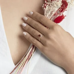 Bague Eva Or Rose Grenat Et Diamant-Histoire d'Or