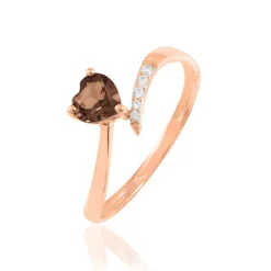 Bague Eva Or Rose Quartz Et Diamant-Histoire d'Or Outlet