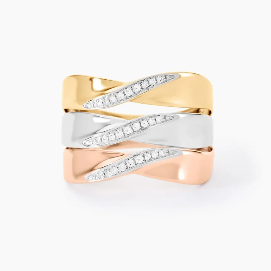 Bague Exauce Or Tricolore Diamant-Histoire d'Or Hot