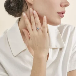 Histoire d'Or Bague Fany Or Blanc Topaze Et Oxyde De Zirconium