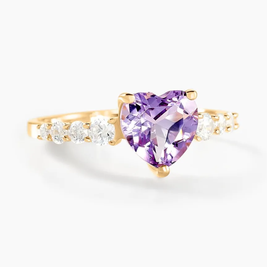 Bague Fany Or Jaune Améthyste Oxyde De Zirconium-Histoire d'Or Sale