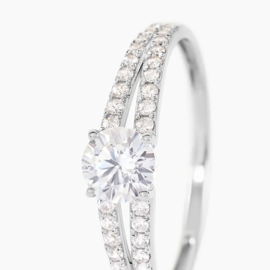 Bague Fina Or Blanc Oxyde De Zirconium-Histoire d'Or Best