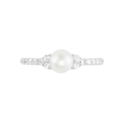 Bague Florenty Argent Blanc Perle De Culture Et Oxyde De Zirconium-Histoire d'Or Discount
