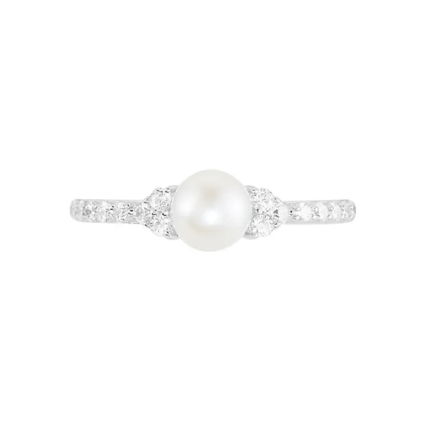 Bague Florenty Argent Blanc Perle De Culture Et Oxyde De Zirconium-Histoire d'Or Discount