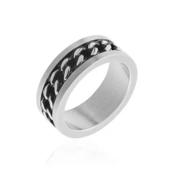 Bague Gaston Acier Blanc-Histoire d'Or Discount