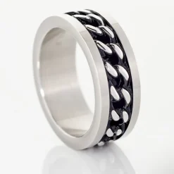 Bague Gaston Acier Blanc-Histoire d'Or Discount