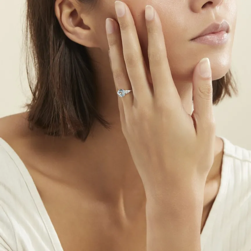 Bague Giana Or Blanc Topaze Et Oxyde De Zirconium-Histoire d'Or Discount