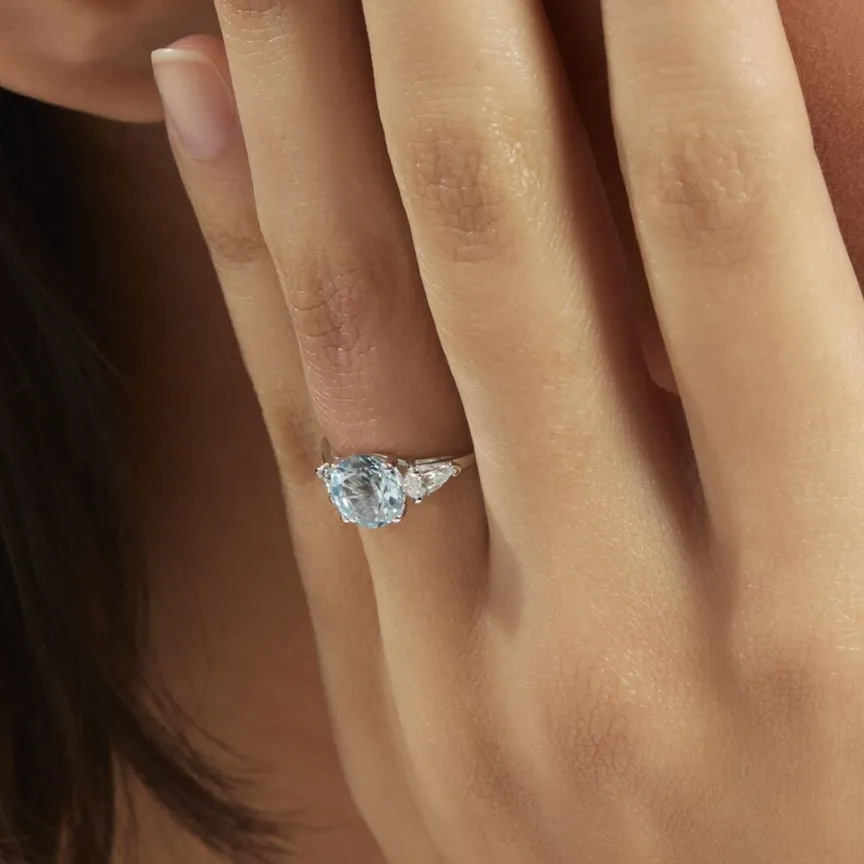 Bague Giana Or Blanc Topaze Et Oxyde De Zirconium-Histoire d'Or Discount