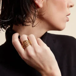 Bague Gold Aura Acier Jaune-Histoire d'Or Clearance