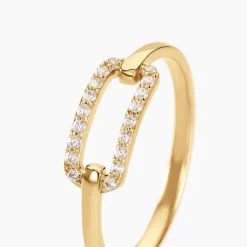 Bague Graphic Lines Or Jaune Oxyde De Zirconium-Histoire d'Or Best