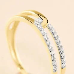 Bague Graphic Lines Or Jaune Oxyde De Zirconium-Histoire d'Or Outlet