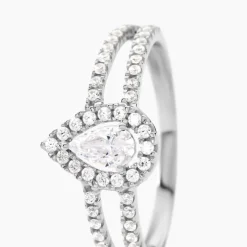 Bague Hildana Or Blanc Oxyde De Zirconium-Histoire d'Or Clearance