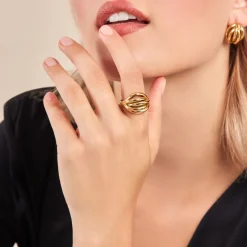 Bague Jackie Acier Jaune-Histoire d'Or Clearance