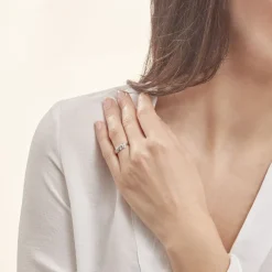 Bague Jade Argent Blanc Oxyde De Zirconium-Histoire d'Or Clearance